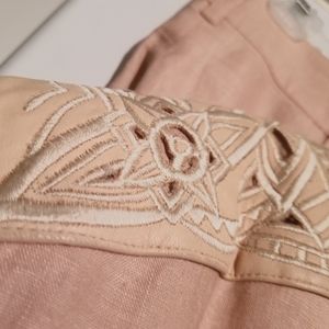 Vintage linen and leather suit